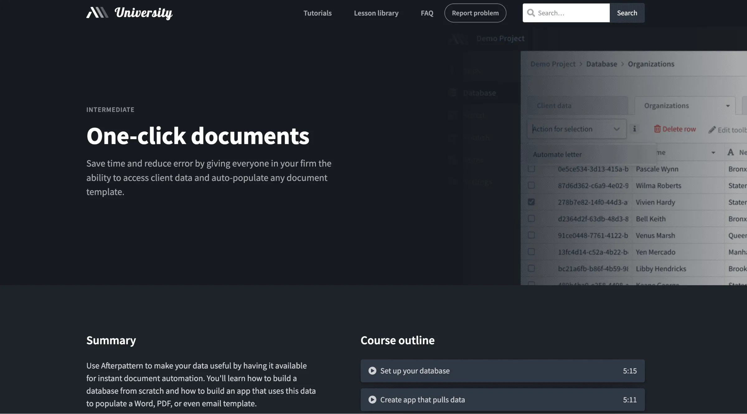 Afterpattern University tutorial 2021