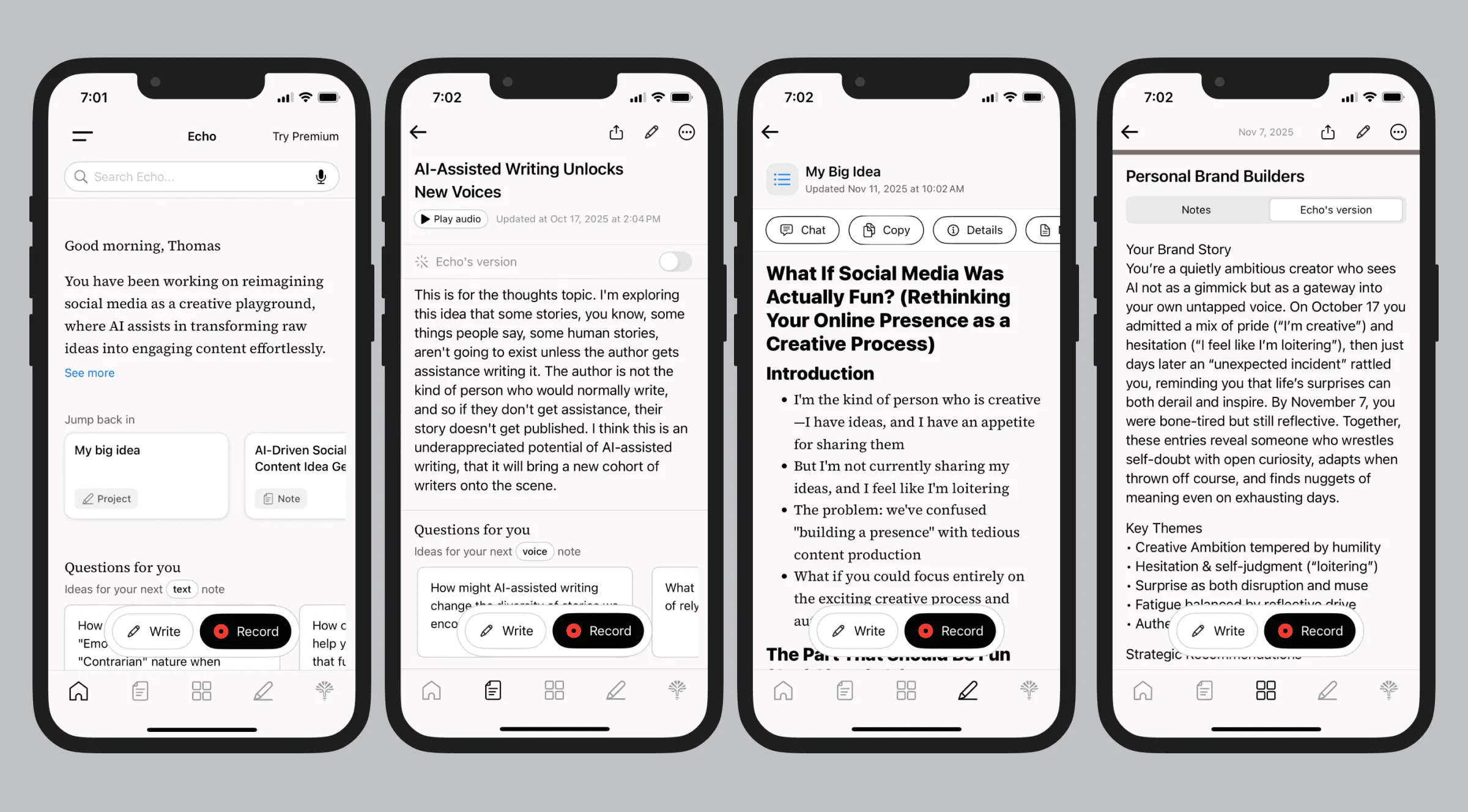 Echo iOS app